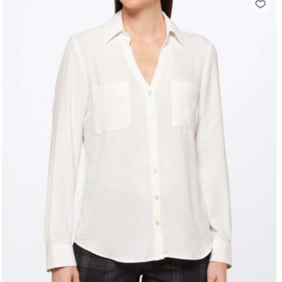 FORTUNE + IVY Paula Button Down Off-White Shirt (Stitch Fix) - Picture 3 of 8